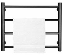 Porte-Serviettes Chauffant électrique,Chauffe-Serviettes électrique Intelligent,Porte-Serviettes Chauffant Mural pour Salle De Bain, Séchoir Chauffant en Acier Inoxydable, AV, Black, 220V