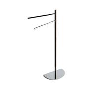 PORTE-SERVIETTES CHROMÉ À 2 BRAS AVEC BASE EN DEMI-LUNE
