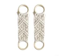 Porte-serviettes, corde de coton à suspendre à la main, étagère de rangement pour cuisine, salle de bain, organiseur mural (beige)