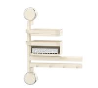 Porte-serviettes de bain mural | chauffe-serviettes | porte-savon étagère avec ventouse et crochet pour chambre cuisine piscine maison campagne