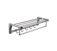 Porte-serviettes de bain mural pliable - 50 cm de rangement pour salle de bain pour la maison et l'hôtel - Porte-serviettes compact élégant et fonctionnel