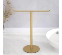 Porte-serviettes de comptoir en acier inoxydable 304 avec base lestée - Support de rangement vertical doré brossé pour salle de bain, sans perçage, design peu encombrant pour S