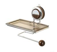 Porte-serviettes de cuisine moderne avec une méthode d'installation pratique à ventouse (noyer)