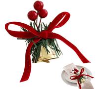 Porte-Serviettes de Noël,Décoration d'Anneaux de Serviette à Cloches et Nœuds | Pièce Maîtresse de Table pour Thanksgiving,pour Noël Automne Thanksgiving Fête de Vacances Pâques