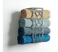 Porte-serviettes de salle de bain, accessoires de salle de bain, porte-serviettes muraux, support, crochet, étagère pour serviettes de bain, douche, piscine, plage, cadeau pour amis et famille. (Noir)