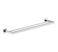 Porte-serviettes de salle de bain Bravat Quaruna 754510 Double, 600 mm, Carré, Chrome, Fixation adhésive/vis