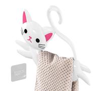Porte-serviettes de salle de bain - Chat amusant avec crochet - Porte-serviettes mural pour maison, appartement, douche, cuisine, bureau, ferme, restaurant, hôtel, dortoir, camping-car