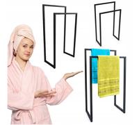 PORTE-SERVIETTES DE SALLE DE BAIN NOIR LOFT RACK 2 NIVEAUX SOUDÉS