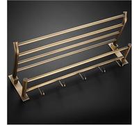 Porte-Serviettes De Salle De Bain Porte-Serviettes en Laiton Antique Porte-Serviettes Mural avec Crochets Cintre Pliable Salle De Bain Cuisine Toilette Finition Bronze B, One Color, 60cm/23.6in