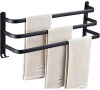 Porte-Serviettes De Salle De Bain Porte-Serviettes Mural à 3 Niveaux Fixé Au Mur avec 2 Crochets pour Salle De Bain Cuisine Toilette Hôtel Bureau, 70CM