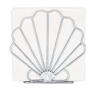 Porte-serviettes de table collection Arc bleu clair coquillage classique pour tables, support de serviettes de table de ferme, porte-serviettes de table à manger pour cuisine, bleu argenté