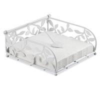 Porte-serviettes de table, grand format, motif branches, blanc, pour serviettes en papier de 33 x 33 cm de dimensions (pliés)