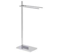 Porte Serviettes Design sur Pied 2 Barres en Acier Couleur Argent Chromé Aspect Chic pour Salle de Bain Contemporaine Beliani