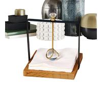 Porte-serviettes - Distributeur de papier vertical en bois, support de table rustique avec base lestée, support de mouchoirs décoratif droit, idéal pour les comptoirs de cuisine et les tables de