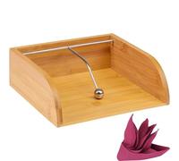 Westmark Porte-serviettes Distributeur Tapas+Friends Bambou/acier inox 21,5×20×7 cm Brun/Argent
