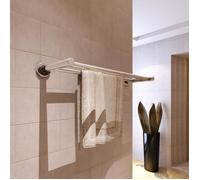 vidaXL Porte Serviettes Double Barre Fixe 2 Tubes Support Salle de Bains