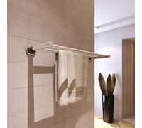 Porte Serviettes Double Barre Fixe 2 Tubes Support Salle de Bains vidaXL