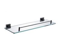 Porte-serviettes double noir mat en acier inoxydable pour salle de bain, brosse de toilette, étagère en verre, crochet mural pour serviettes et tasses et élégant