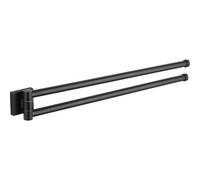 Porte-serviettes double pivotant Mexen Rufo, noir - 7050925-70