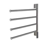 Porte-Serviettes Électrique 180 ° Pivotant, Sèche-Serviettes Électrique Mural De Salle de Bain, Chauffe-Serviettes électrique avec Thermostatique À Chaleur und Minuteur,Gris