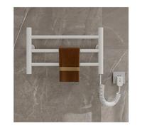 Porte-Serviettes Électrique, Chauffe-Serviette Électrique Mural Salle de Bain 35W, Intelligent Sèche-Serviettes Électrique avec Thermostatique À Chaleur, Plug in,Blanc,Right Line
