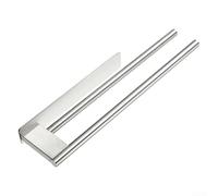 Porte-serviettes en acier inoxydable à double tige pour murs de salle de bain adapté aux surfaces lisses et plates
