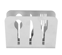 Porte-serviettes en acier inoxydable, couteau, fourchette, motif découpé, design creux, porte-papier autoportant en tétragonum, organisateur pour tables de salle à manger de (Argent)