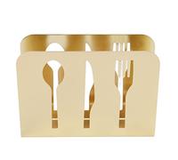 Porte-serviettes en acier inoxydable, couteau, fourchette, motif découpé, porte-papier en tétragonum autoportant, organisateur pour cuisine, tables à manger, décoration de la (Or)