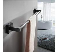 Porte-serviettes en acier inoxydable noir de 80 cm - Installation facile pour salle de bain et cuisine - Support mural - Design moderne durable et élégant