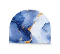 Porte-serviettes en acrylique antidérapant et résistant aux rayures - 4 mm d'épaisseur - Pour salle de bain/cocktail, salle de bain et table de chevet - Robuste et durable - Marbre blanc et bleu