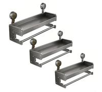 Porte-serviettes en alliage d'aluminium avec système de ventouse mural pour le rangement des serviettes de salle de bain et le séchage à l'air libre (40 cm)