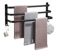 Porte-serviettes en aluminium noir 50 cm