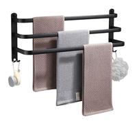 Porte-serviettes en aluminium noir 60 cm