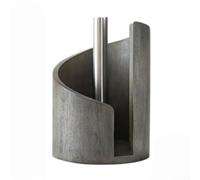 Porte-serviettes en bois avec tige de fer, support de cuisine rustique pour grands rouleaux, design déchiré à une main, décoration de bureau entièrement assemblée, marron (D est gris)
