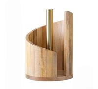 Porte-serviettes en bois avec tige en fer, support de cuisine rustique pour grands rouleaux, design déchiré à une main, décoration de bureau entièrement assemblée, marron (couleur bois)