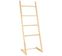 Porte-Serviettes en Bois de Bambou Support Échelle à Linge 4 Échelons Marron Cla
