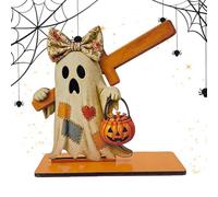 Porte-serviettes en d'Halloween - Support de rouleau fantôme | | No-Drill Design, Pine Wood Construction, Ghost Witch Pumpkin Styles, Decorative Counter Display, Seasonal Roll