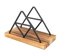 Porte-serviettes en fer en bois - Distributeur de mouchoirs debout moderne, support de papier de table | Cuisine Table à manger Bar à cocktails Accessoire de décoration élégant Organisateur de