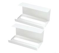 Porte-serviettes en fer monté avec étagère de rangement pour comptoir de cuisine et économie d'espace (blanc)