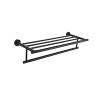 Porte-serviettes en laiton noir mat, porte-brosse de toilette, distributeur de savon, barre de crochet pour salle de bain moderne