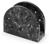 Porte-serviettes en marbre noir fait main de 16,5 cm, idéal pour ranger les serviettes en papier, les mouchoirs et autres articles de maison. (Black)