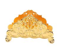 Porte-serviettes en métal de style européen, distributeur vertical de mouchoirs en papier à motif floral creux, organisateur de serviettes en alliage de zinc autoportant pour la (Or)