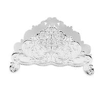 Porte-serviettes en métal de style européen, distributeur vertical de mouchoirs en papier à motif floral creux, organisateur de serviettes en alliage de zinc autoportant pour la (Argent)