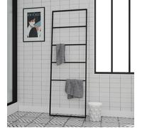 Porte serviettes en métal Noir Mat 60x176cm - Type Atelier - FACTO DARK 2