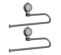 Porte-serviettes en papier à ventouse avec matériaux en acier inoxydable et ABS, installation d'outils, compact et portable pour cuisine, salle de bain, camping-car, bateau et cabine (2 pièces)