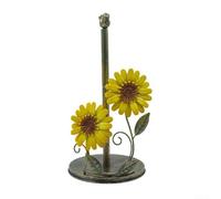 Porte-serviettes en papier avec motif tournesol - Organiseur en métal pour salle de bain - Pour cuisine, chambre à coucher, comptoir - Économie d'espace - Pour rouleaux de mouchoirs (A)