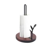 Porte-Serviettes en Papier avec Socle Rond en Bois Massif et Coussin Antidérapant pour Placé Plan Travail Table Cuisine, Salon, Salle de Bain, Coiffeuse