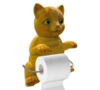 Porte-Serviettes en Papier Chat - Support Murale Chat Design | Accessoire Mural en Résine pour Salle De Bain & Cuisine - Distributeur Décoratif sans Perçage en Forme De Statue Animale