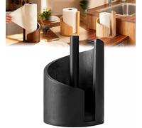 Porte-serviettes En Papier De Montagne, Support En Bois De Manguier Avec Base En Fer For Cuisine Et Salle De Bain, Déchirement Sans Effort D'une Seule Main(Black)