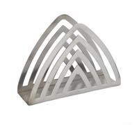 Porte-serviettes en papier en acier inoxydable avec base antidérapante et design nordique creux, support de rangement vertical pour serviettes de table à manger, café ou restaurant + (blanc)